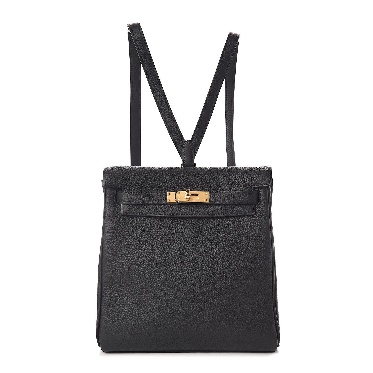 Hermes Togo Kelly Ado Backpack Black 1 of 8