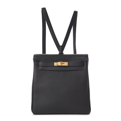 Hermes Togo Kelly Ado Backpack Black 1 of 8