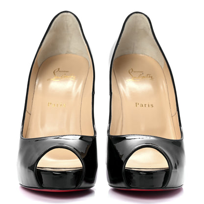 Christian Louboutin Patent New Very Prive 120 Pumps 40.5 Black Red 2 of 8