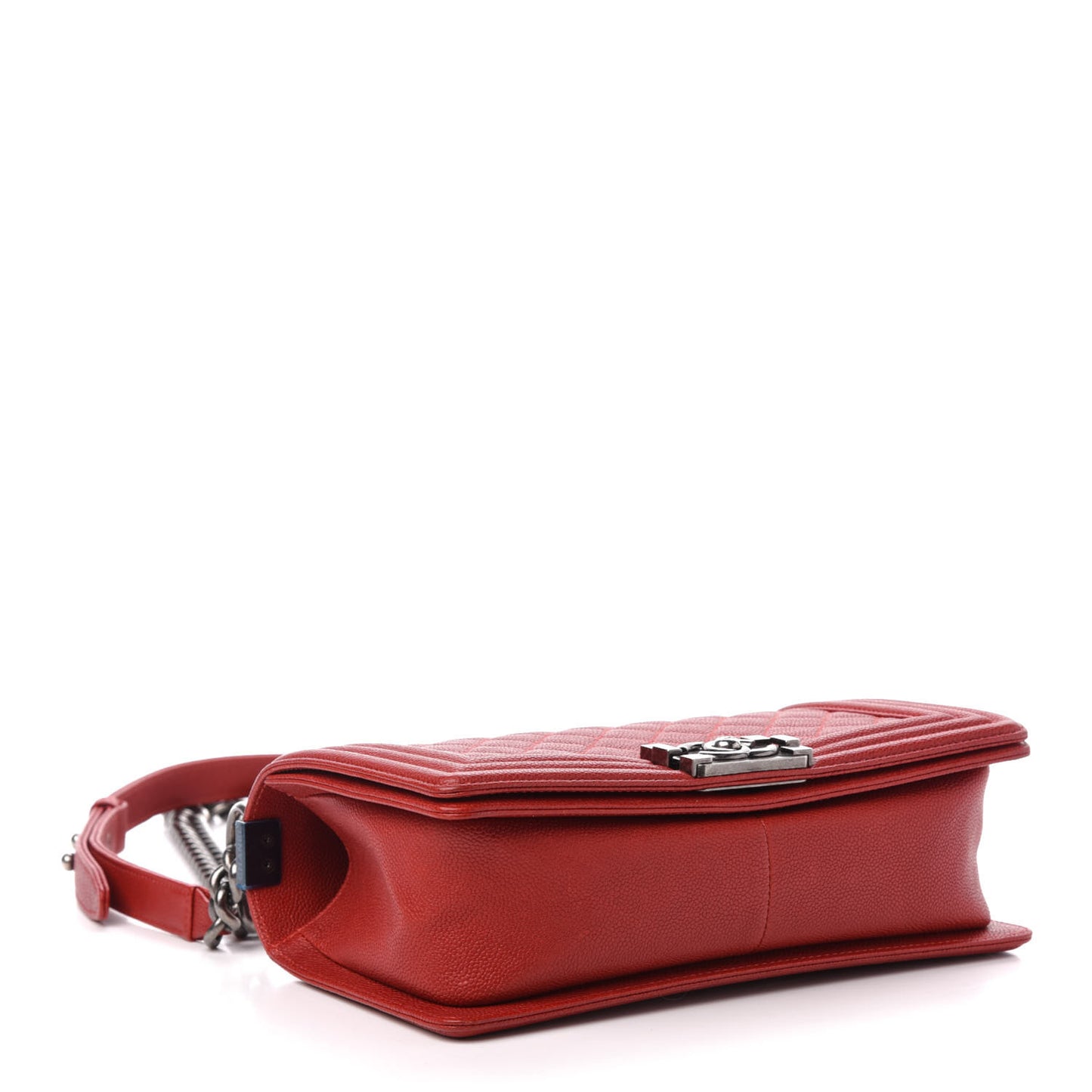 Caviar Quilted Medium Boy Flap Red