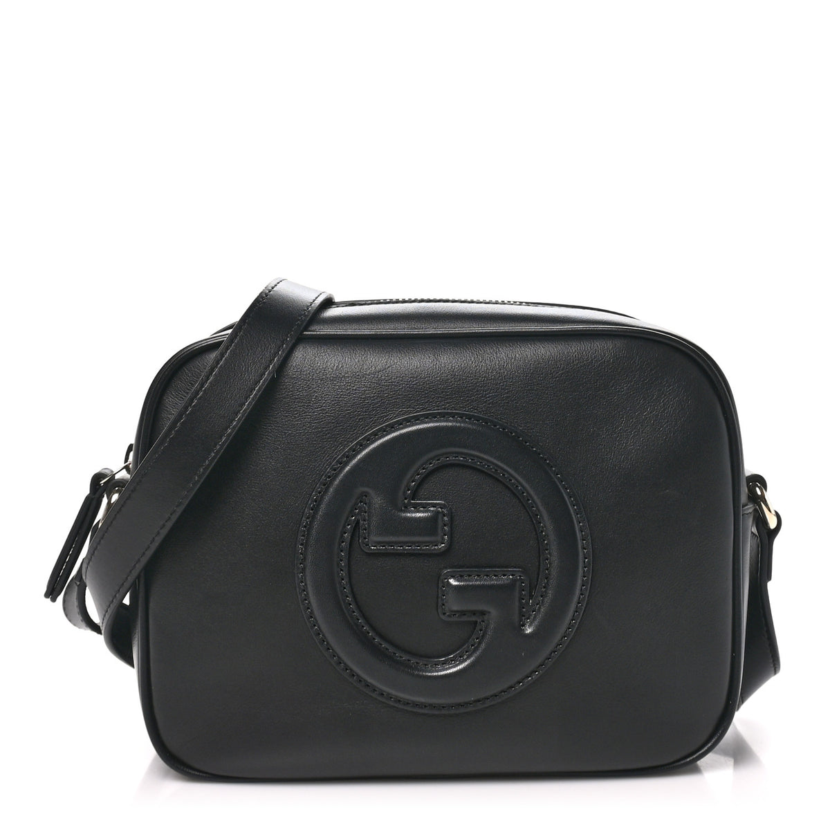 Sakai Be Green Calfskin Diagonal Stitched Small Blondie Shoulder Bag Black