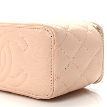 Chanel Caviar Quilted Small Vanity Case With Chain Light Beige 8 of 11