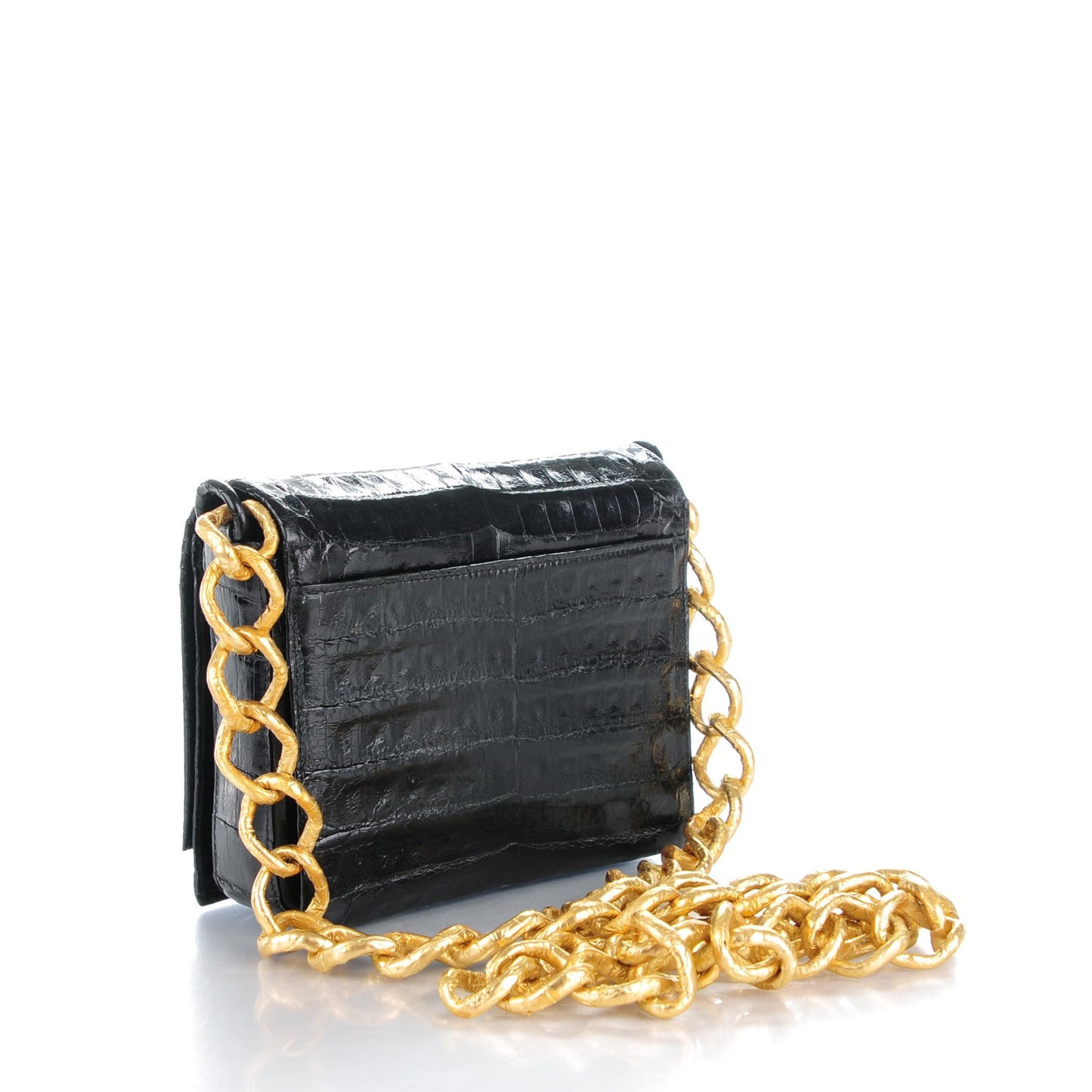 Crocodile Small Chain Crossbody Bag Black
