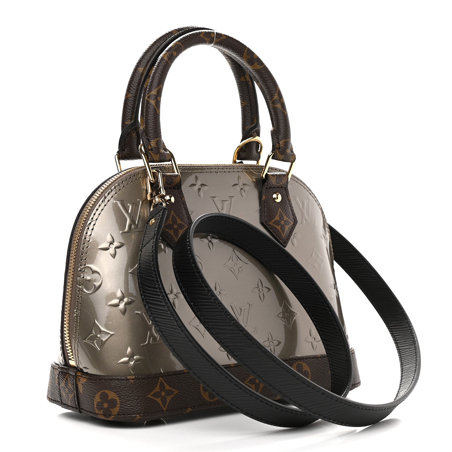 Louis Vuitton Vernis Epi Monogram Alma BB Champagne Metallise 3 of 8