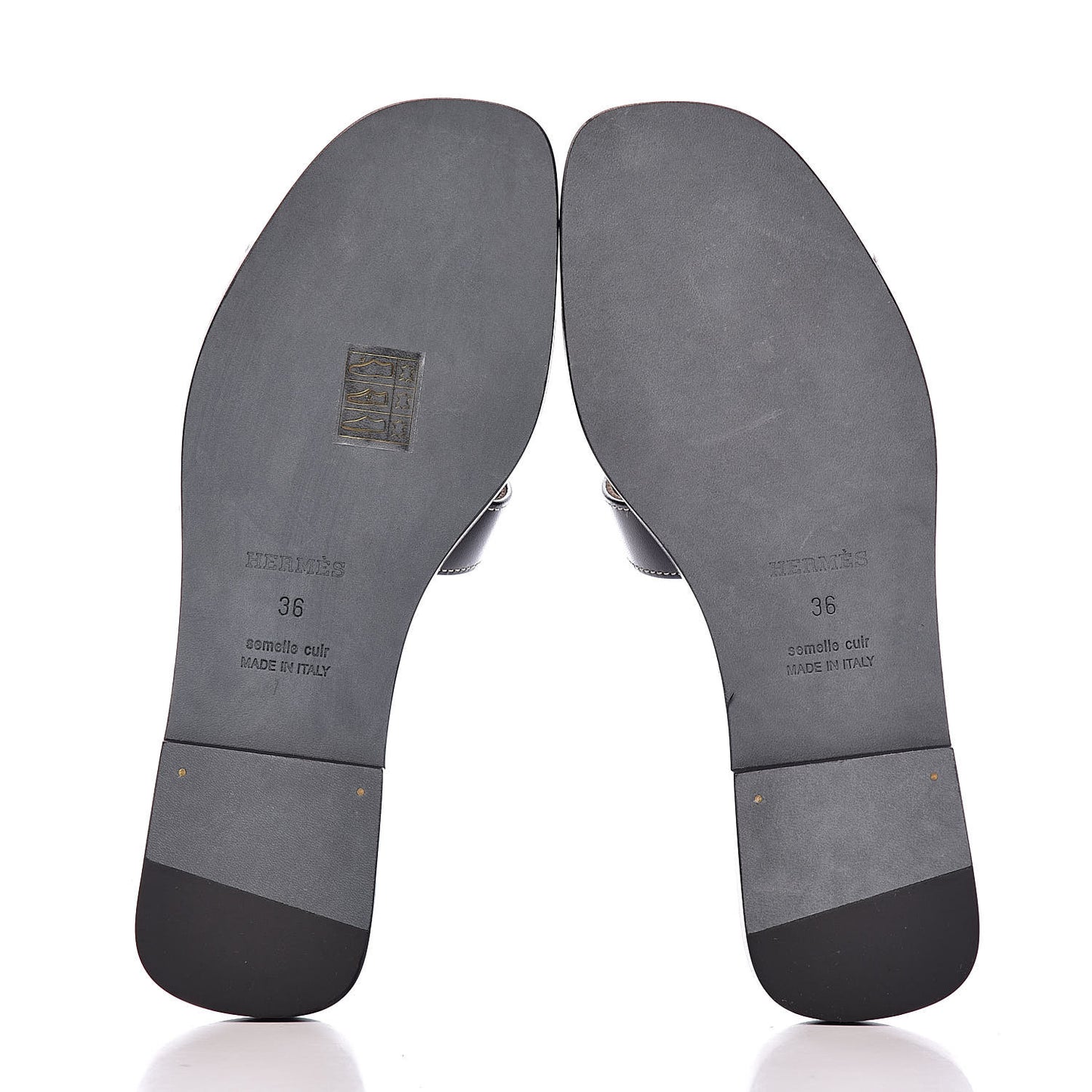 Box Calfskin Oran Sandals 36 Black