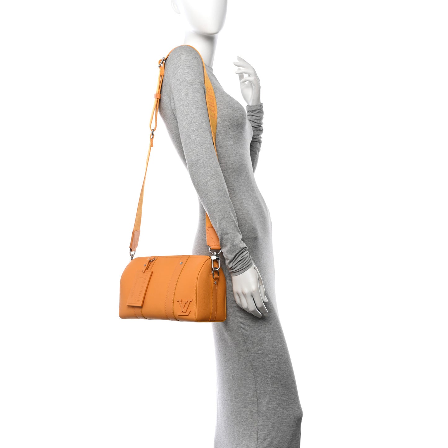 Grained Calfskin Aerogram City Keepall Safran Yellow