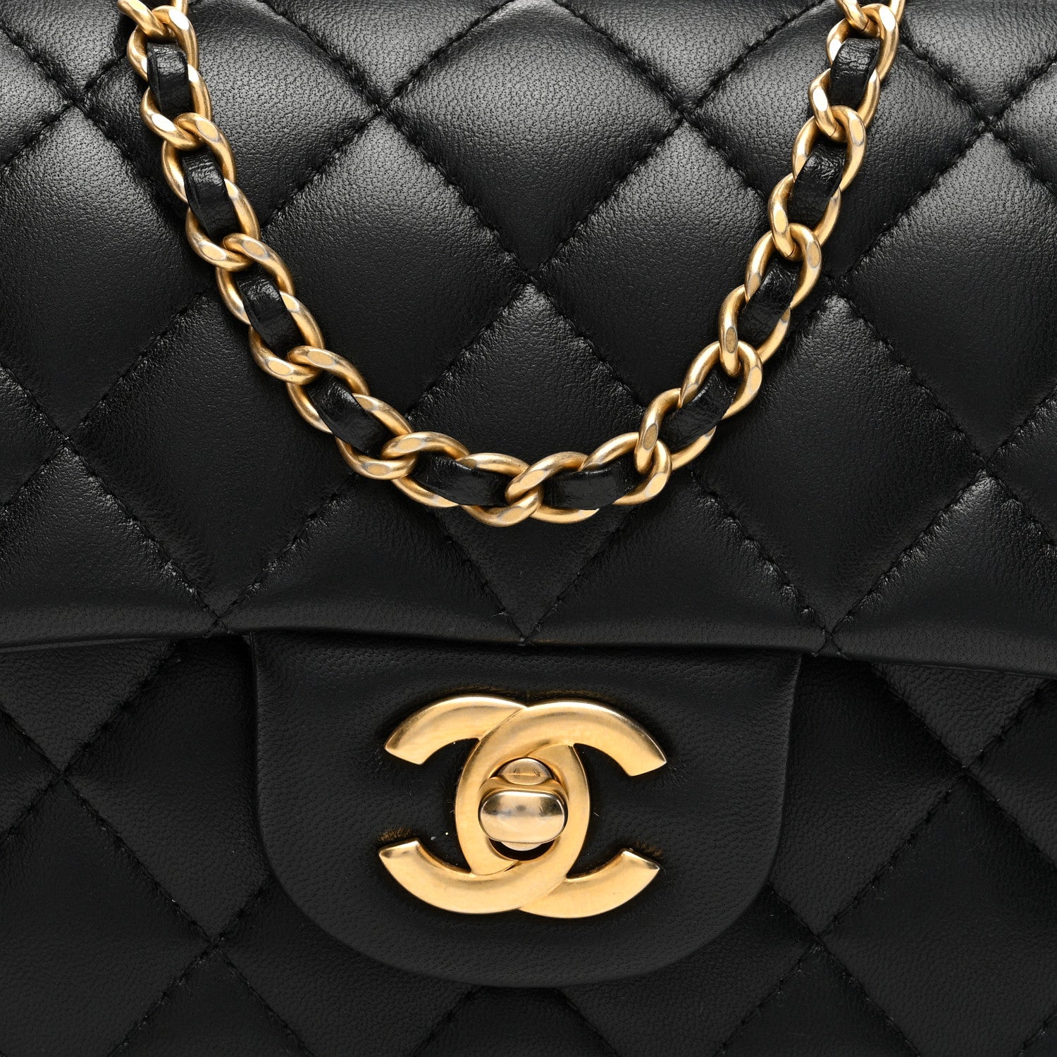 Chanel Lambskin Quilted Mini Top Handle Rectangular Flap Black 8 of 10