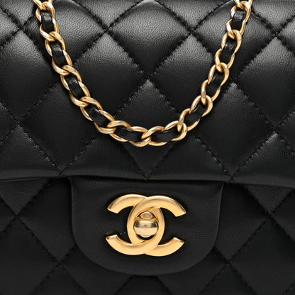 Chanel Lambskin Quilted Mini Top Handle Rectangular Flap Black 8 of 10