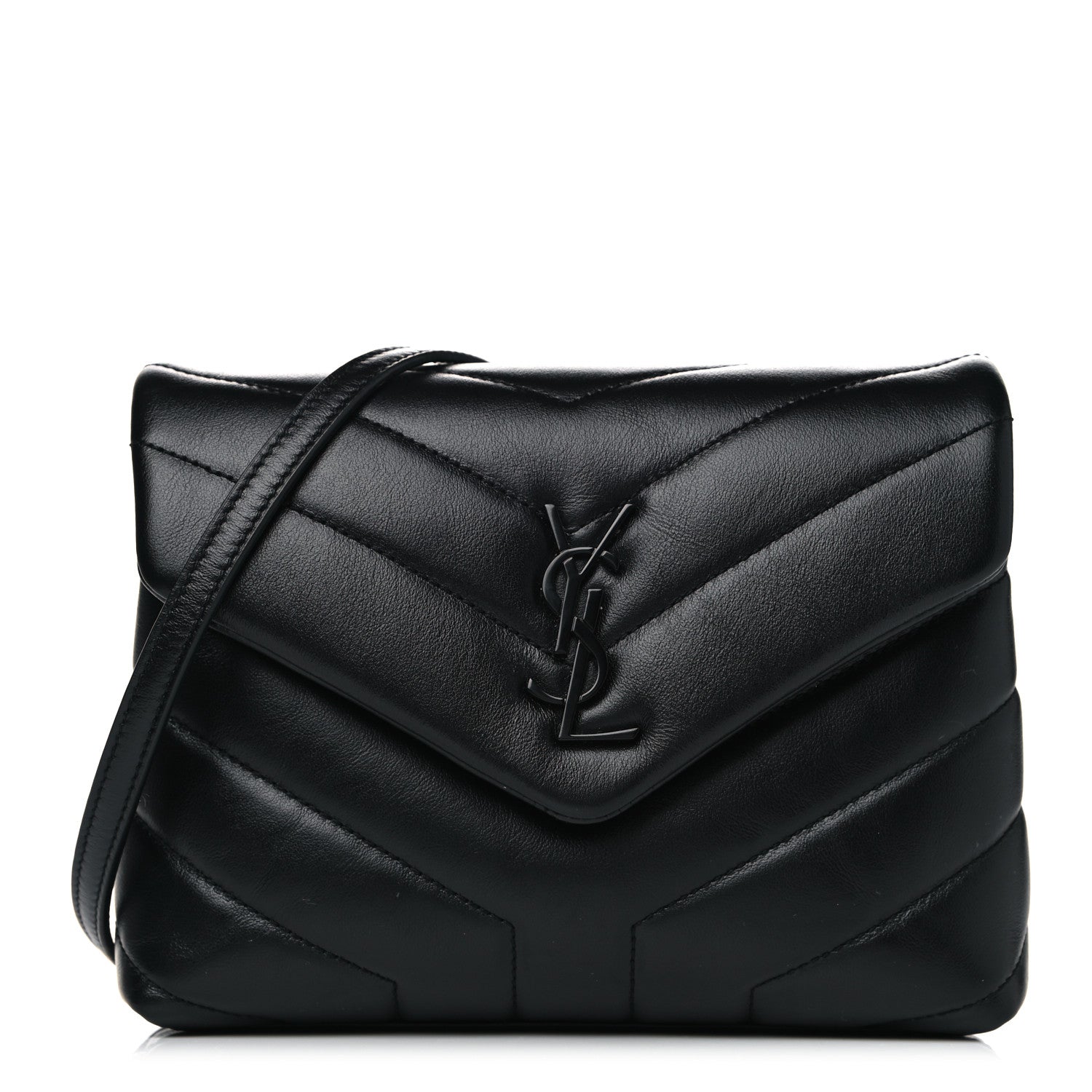 Saint Laurent Calfskin Y Quilted Monogram Toy Loulou Crossbody Bag Black 1 of 13