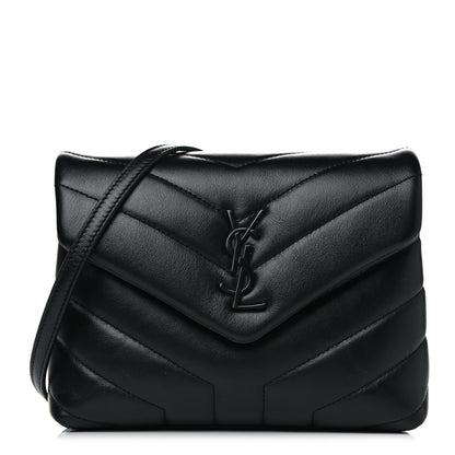 Saint Laurent Calfskin Y Quilted Monogram Toy Loulou Crossbody Bag Black 1 of 13