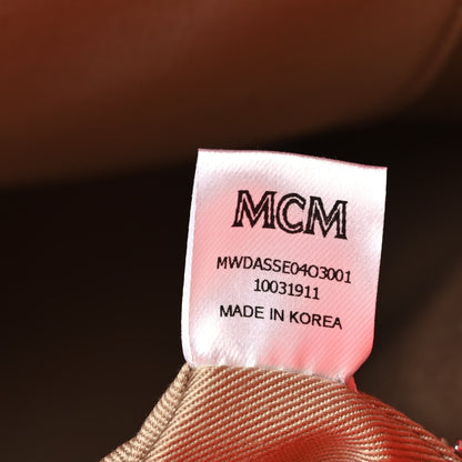 MCM Calfskin Ottomar Monogram Essential Bucket Bag Hot Coral 7 of 9
