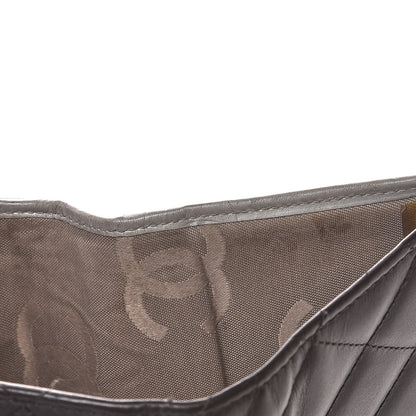 Chanel Calfskin Quilted Cambon Flap Wallet Black White 11 of 12