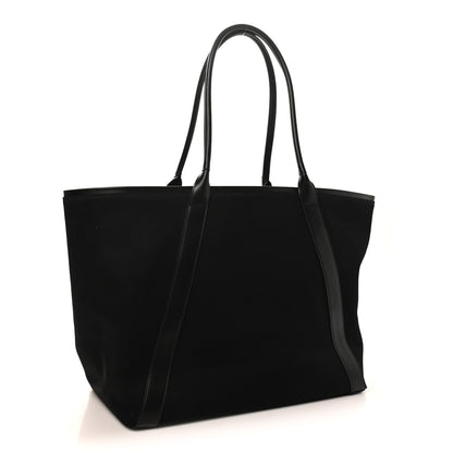 Saint Laurent Linen Calfskin Rive Gauche Tote Black 2 of 9
