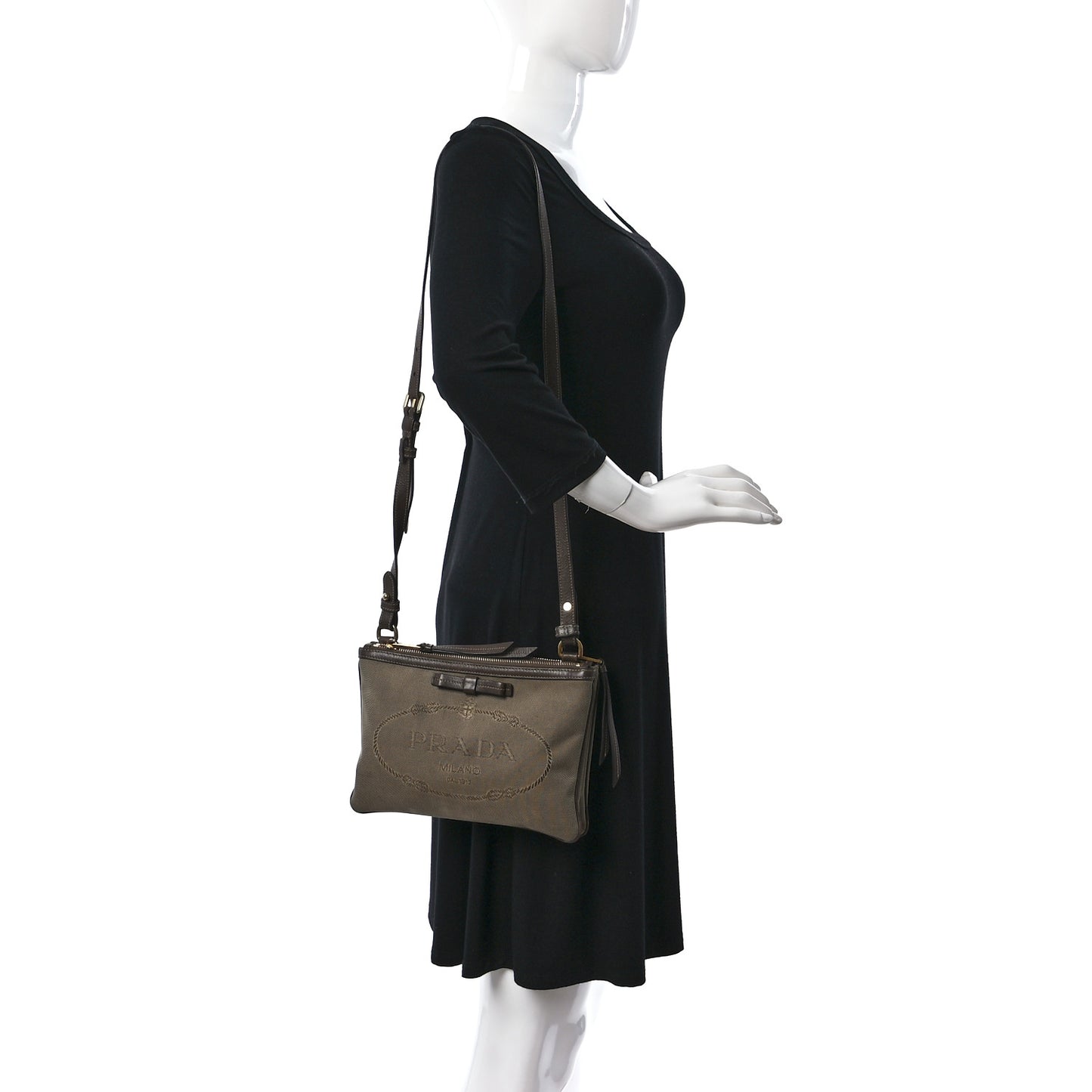Jacquard Logo Flat Crossbody Bag Corda Bruciato