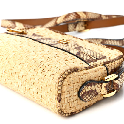 Gucci Raffia Elaphe Mini Ophidia Shoulder Bag Natural Cream Brown 11 of 11