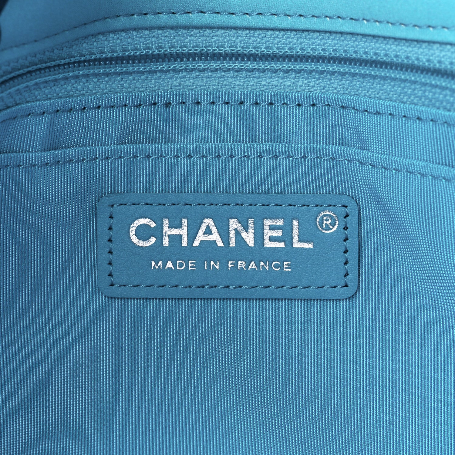 Chanel Silk Chain Printed Medium Single Flap Blue 7 of 12