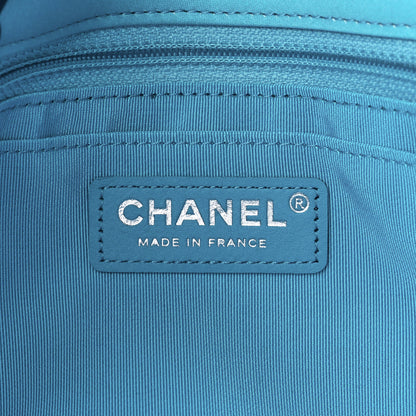 Chanel Silk Chain Printed Medium Single Flap Blue 7 of 12