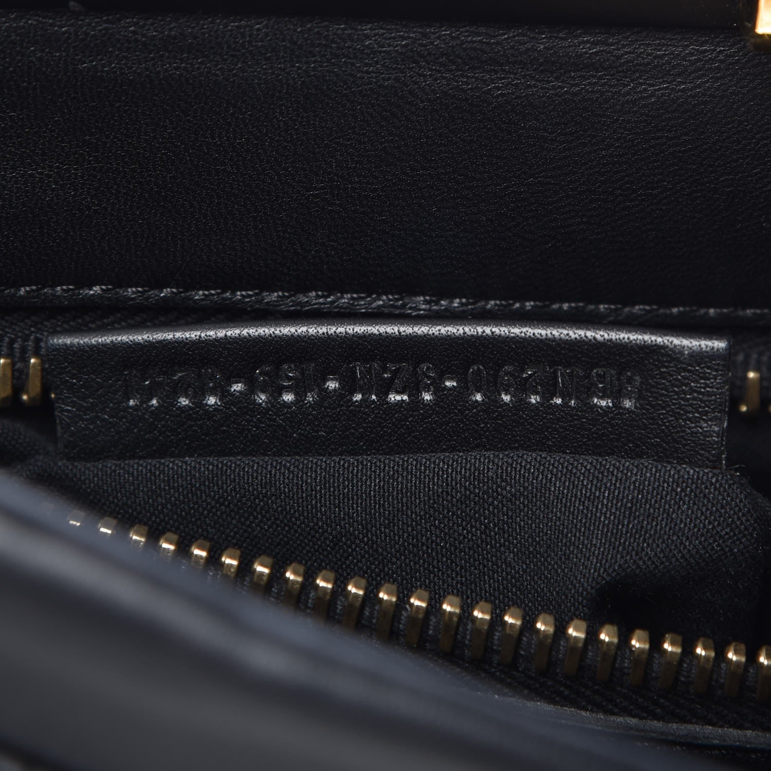 Fendi Vitello Seta Shiny Nappa Medium Peekaboo Iconic Satchel Black 8 of 11