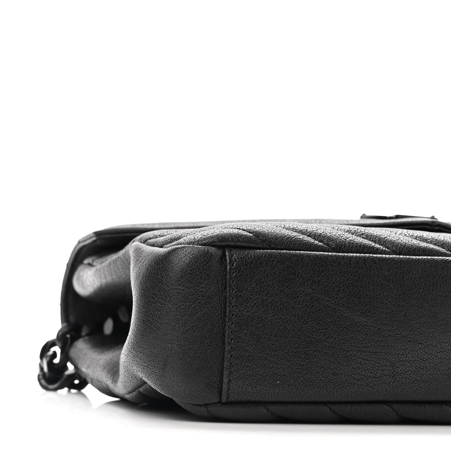 Saint Laurent Sheepskin Matelasse Chevron Monogram Monochrome Medium College Bag Black 8 of 10