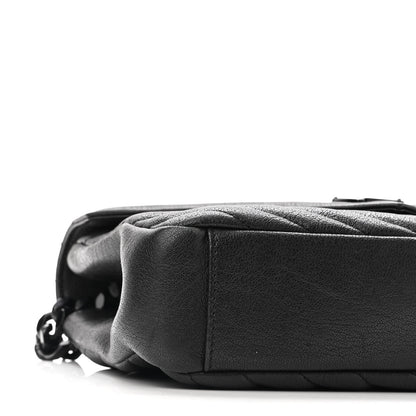 Saint Laurent Sheepskin Matelasse Chevron Monogram Monochrome Medium College Bag Black 8 of 10