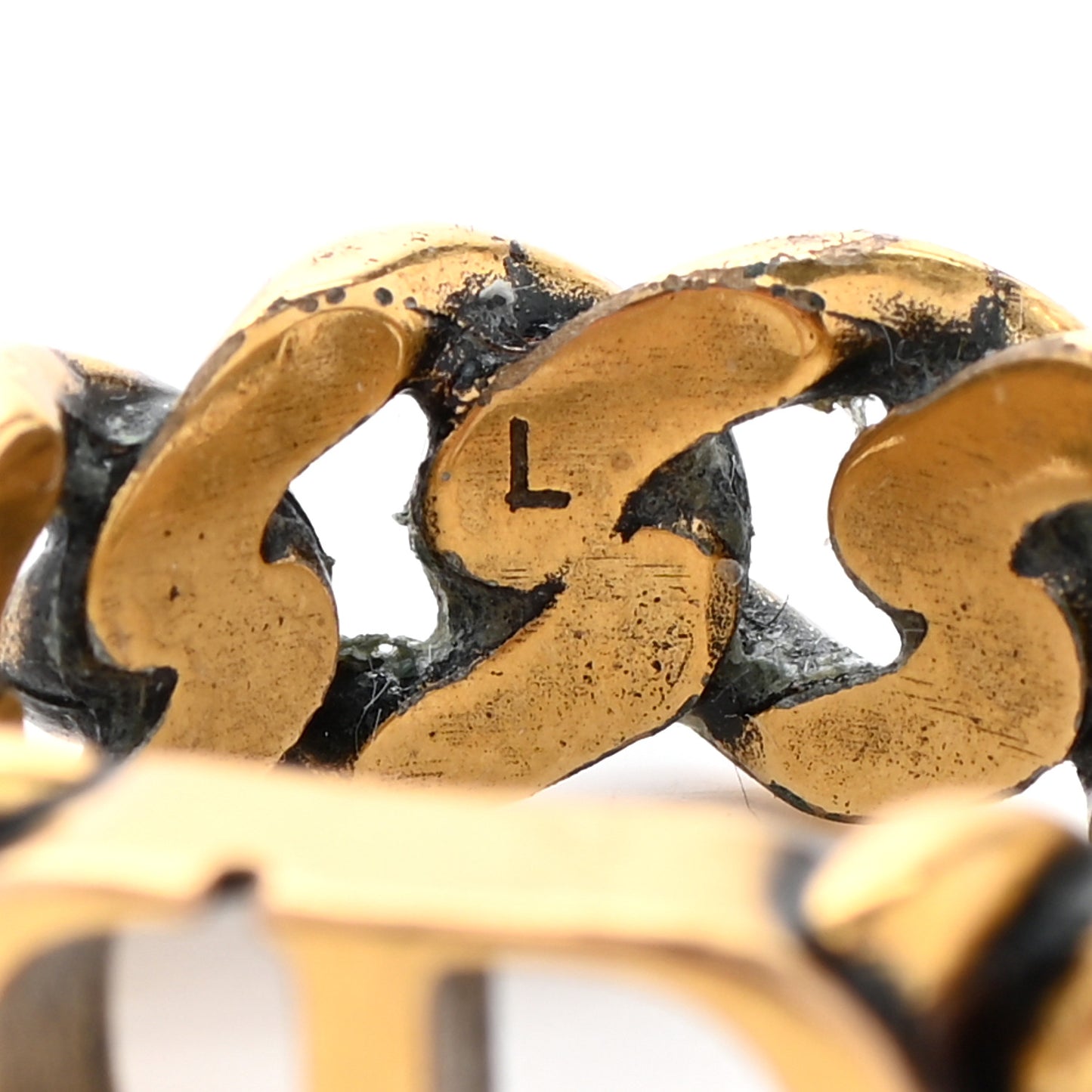 Metal Danseuse Etoile Chain Ring L Gold