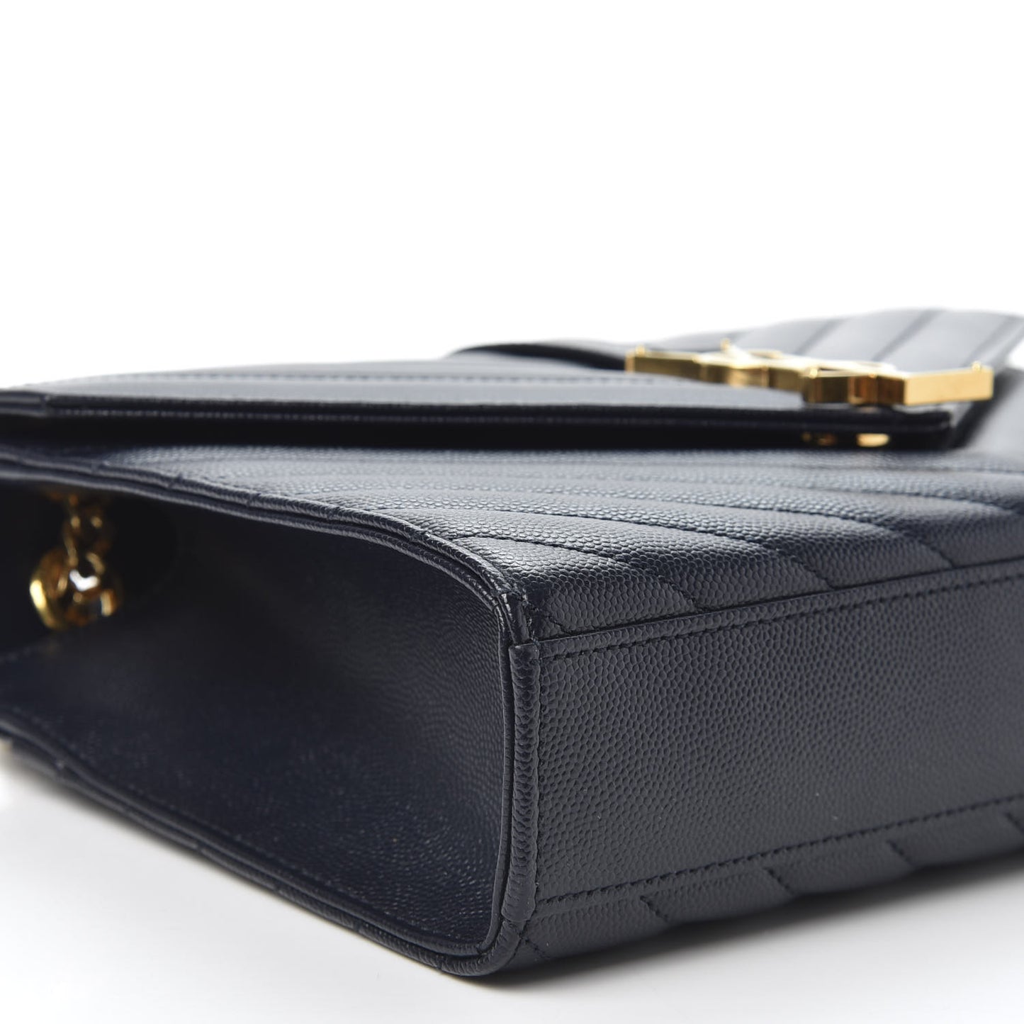 Grain De Poudre Matelasse Chevron Medium Monogram Satchel Midnight Blue