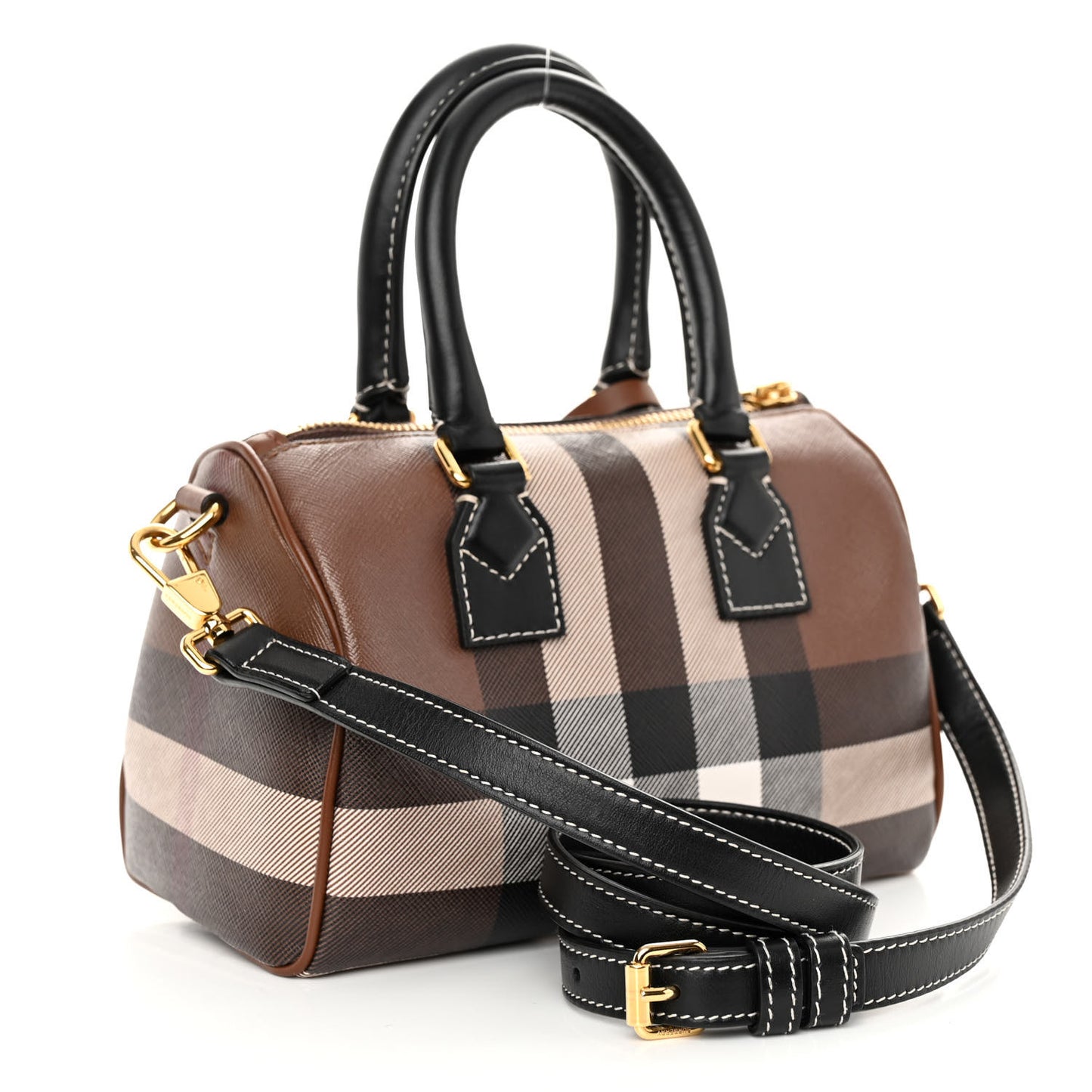 E-canvas Check Mini Bowling Bag Dark Birch Brown