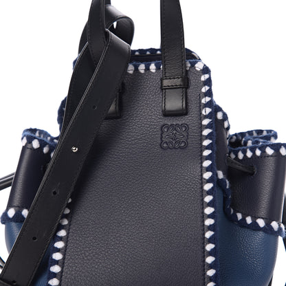 Loewe Calfskin Crochet Trim Hammock Shoulder Bag Marine Black 7 of 9