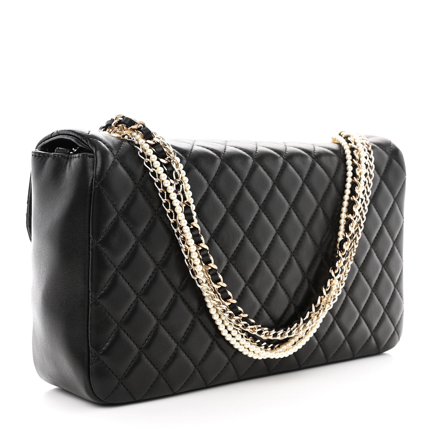 Chanel Lambskin Quilted Medium Westminster Pearl Flap Black 3 of 11