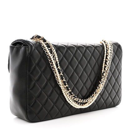 Chanel Lambskin Quilted Medium Westminster Pearl Flap Black 3 of 11