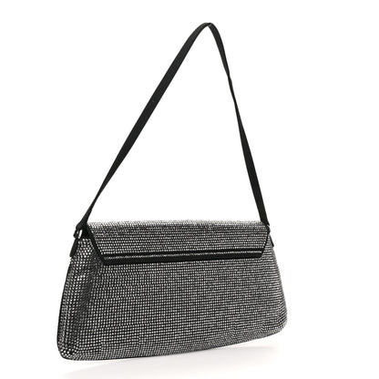 Jimmy Choo Suede Crystal East West Shoulder Bag Black 3 of 10