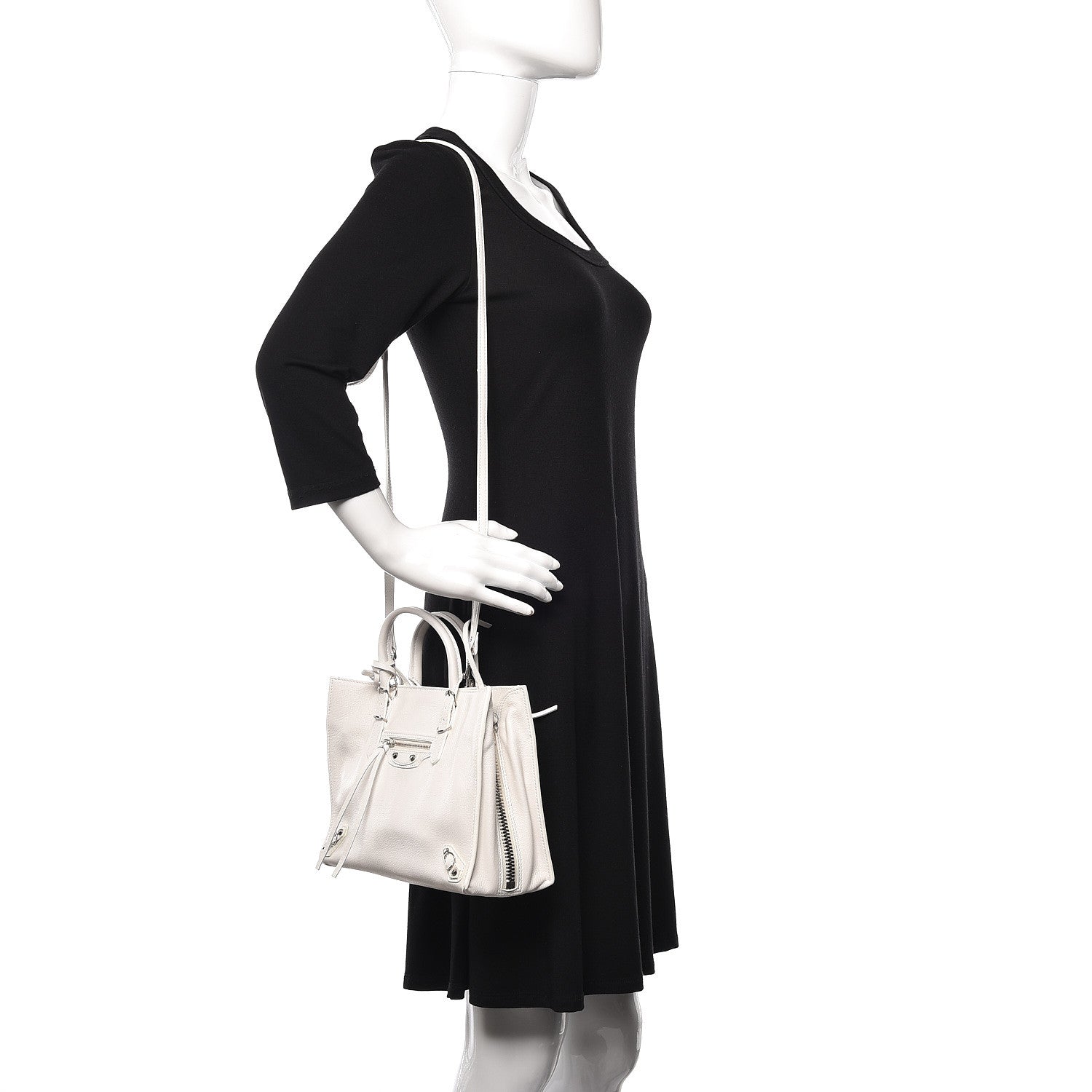 Balenciaga Grained Calfskin Papier Mini A4 Zip Around Tote White 2 of 11