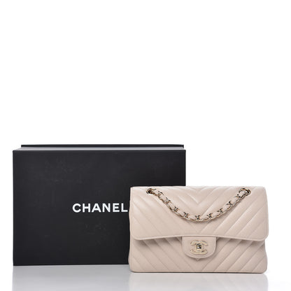 Chanel Caviar Chevron Quilted Small Double Flap Beige 10 of 10