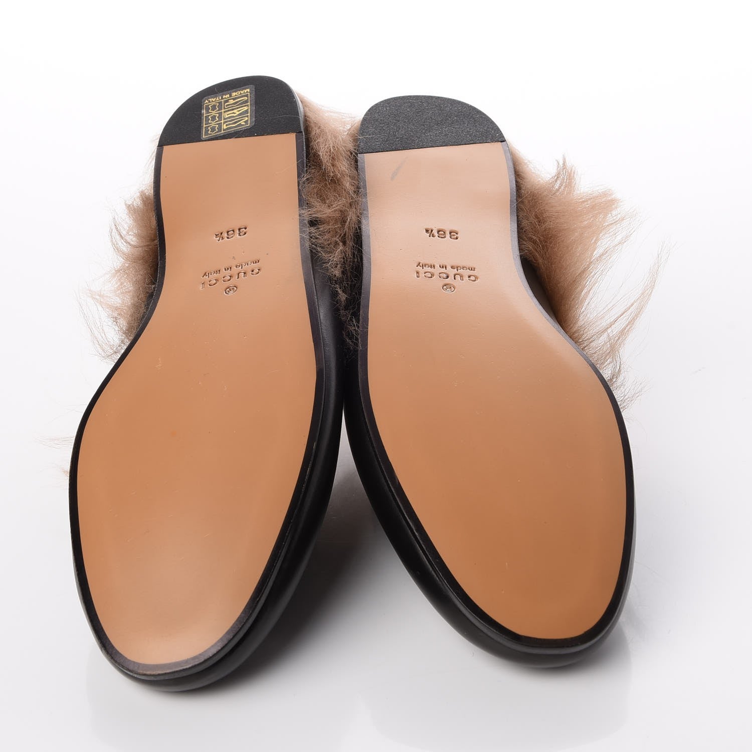 Gucci Calfskin Fur Womens Princetown Slippers 36.5 Black 5 of 8