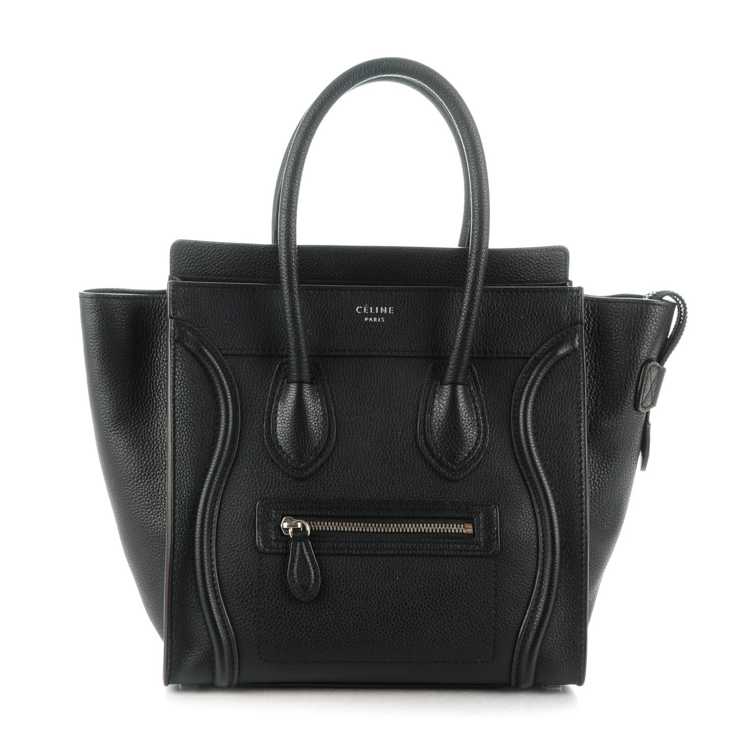 Drummed Calfskin Micro Luggage Black