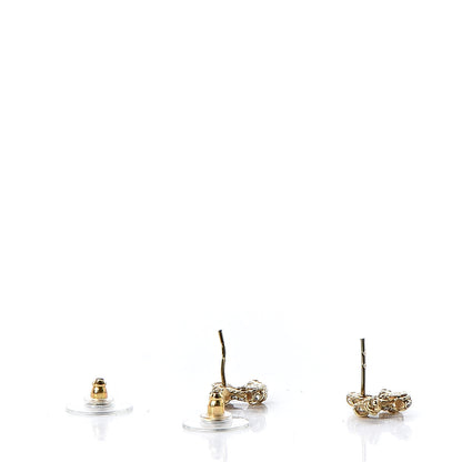Chanel Crystal CC Earrings Gold 3 of 7