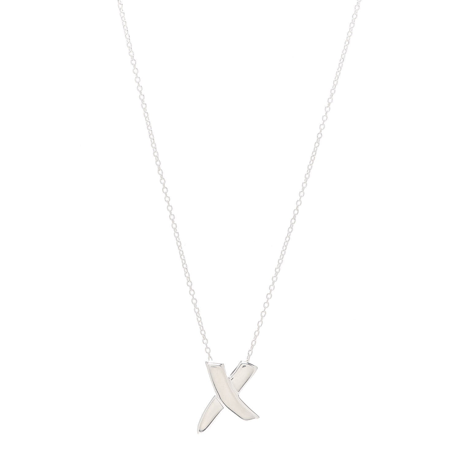 Tiffany Sterling Silver Paloma Picasso Graffiti X Pendant Necklace 1 of 5