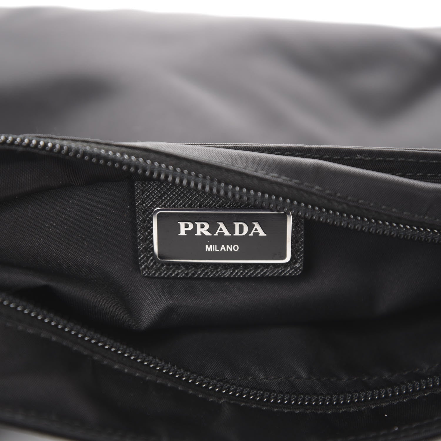 Prada Nylon Flat Messenger Bag Black 6 of 9