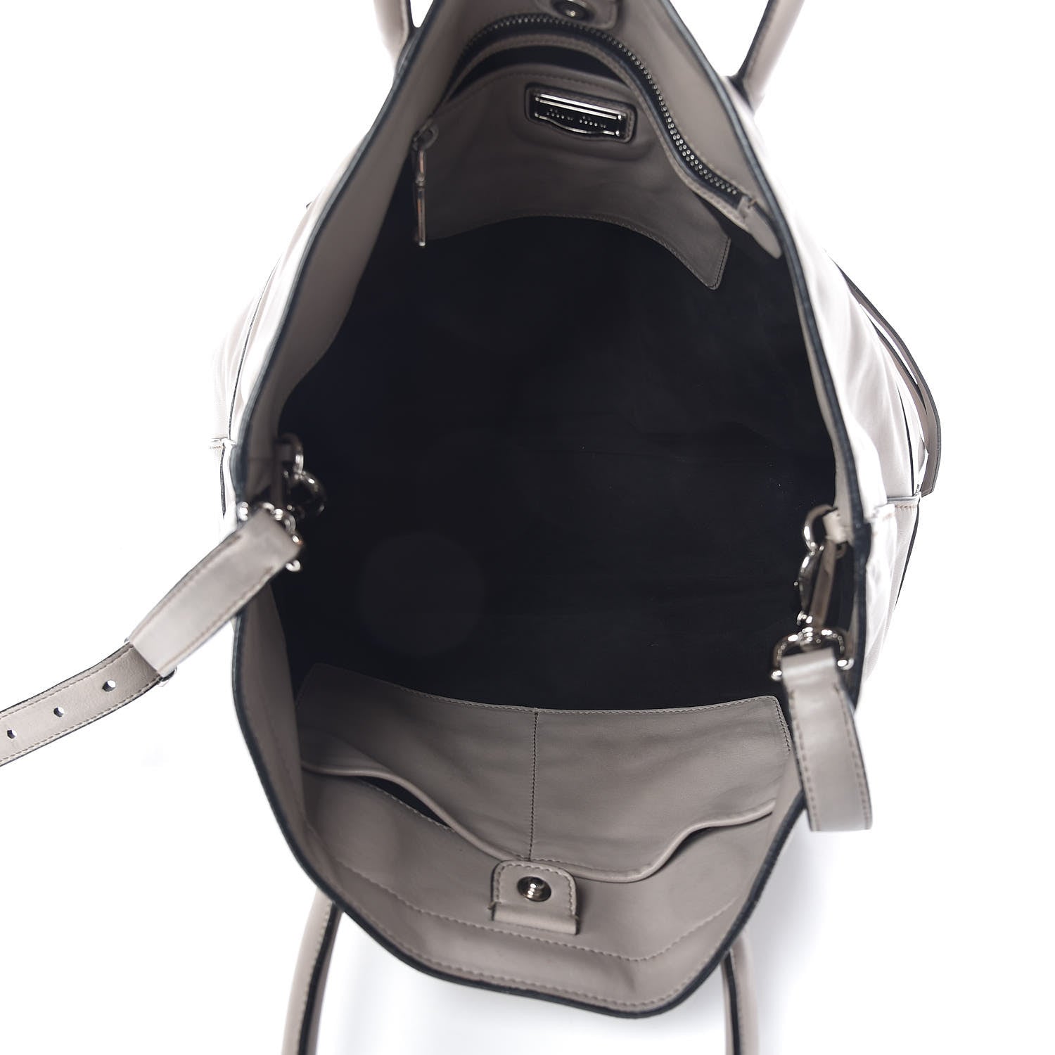 Miu Miu Vitello Soft Calfskin Shopping Tote Fumo 5 of 21
