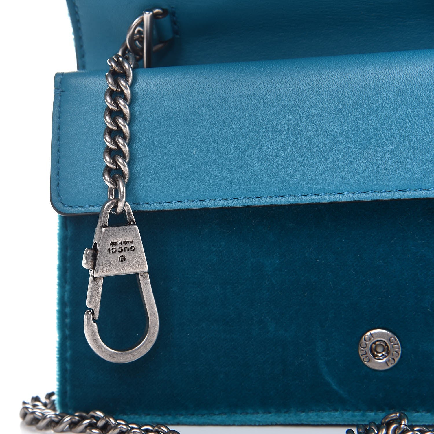 Gucci Velvet Super Mini Dionysus Shoulder Bag Pavone Cyan 7 of 7