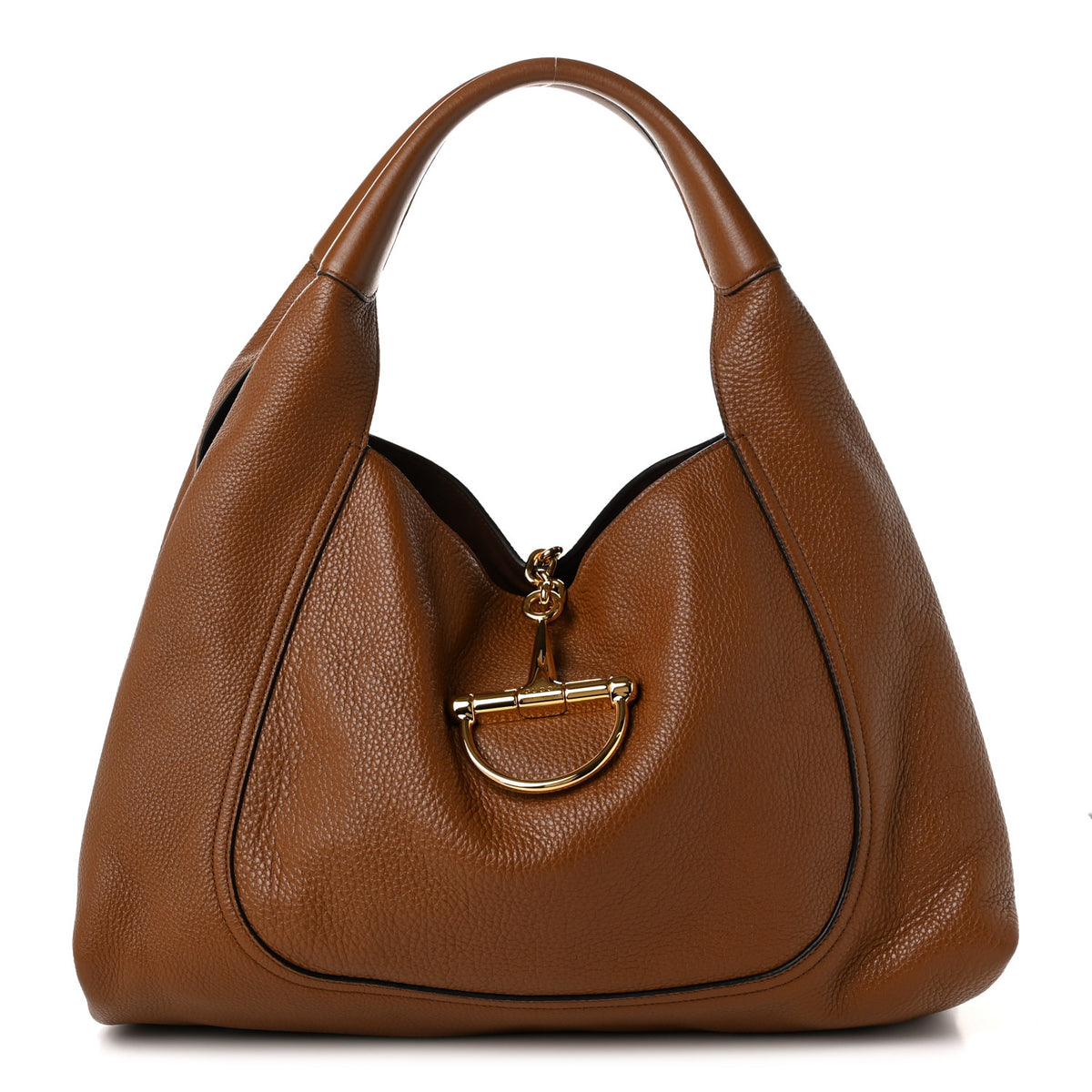 Gucci Grained Calfskin Softbit Maxi Shoulder Bag Brown 1 of 10