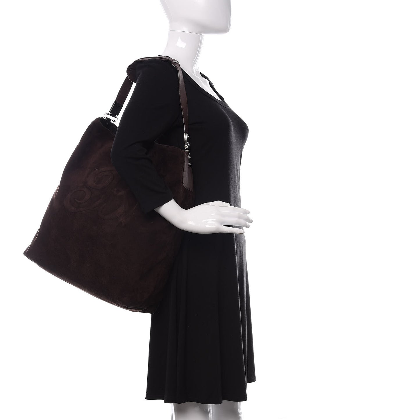 Suede Calfskin B Hobo Brown