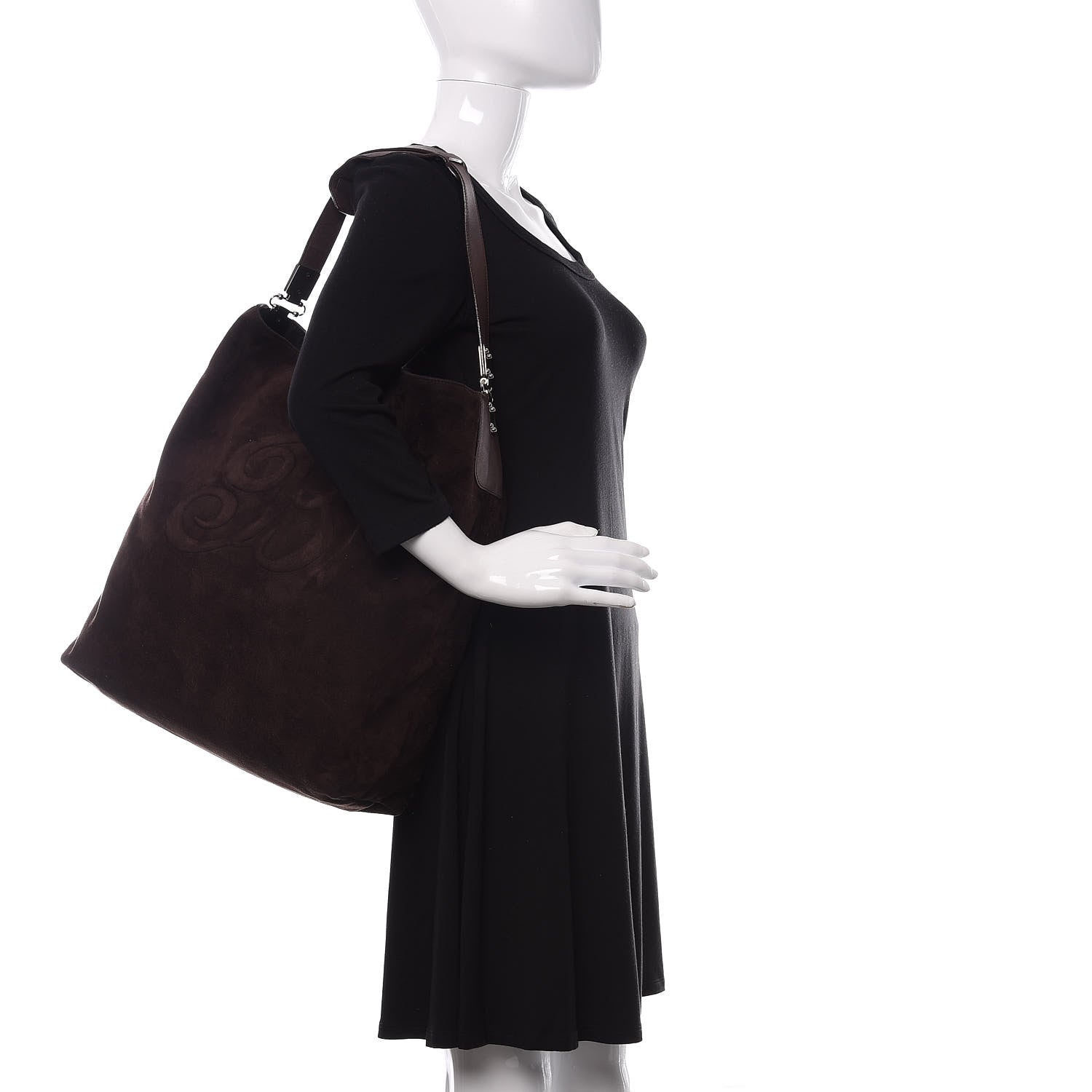 Balenciaga Suede Calfskin B Hobo Brown 2 of 18