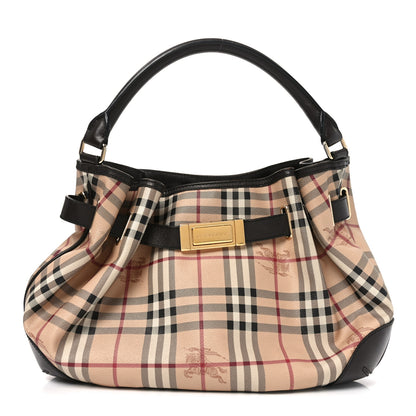 Burberry Haymarket Check Medium Willenmore Hobo Chocolate 1 of 9