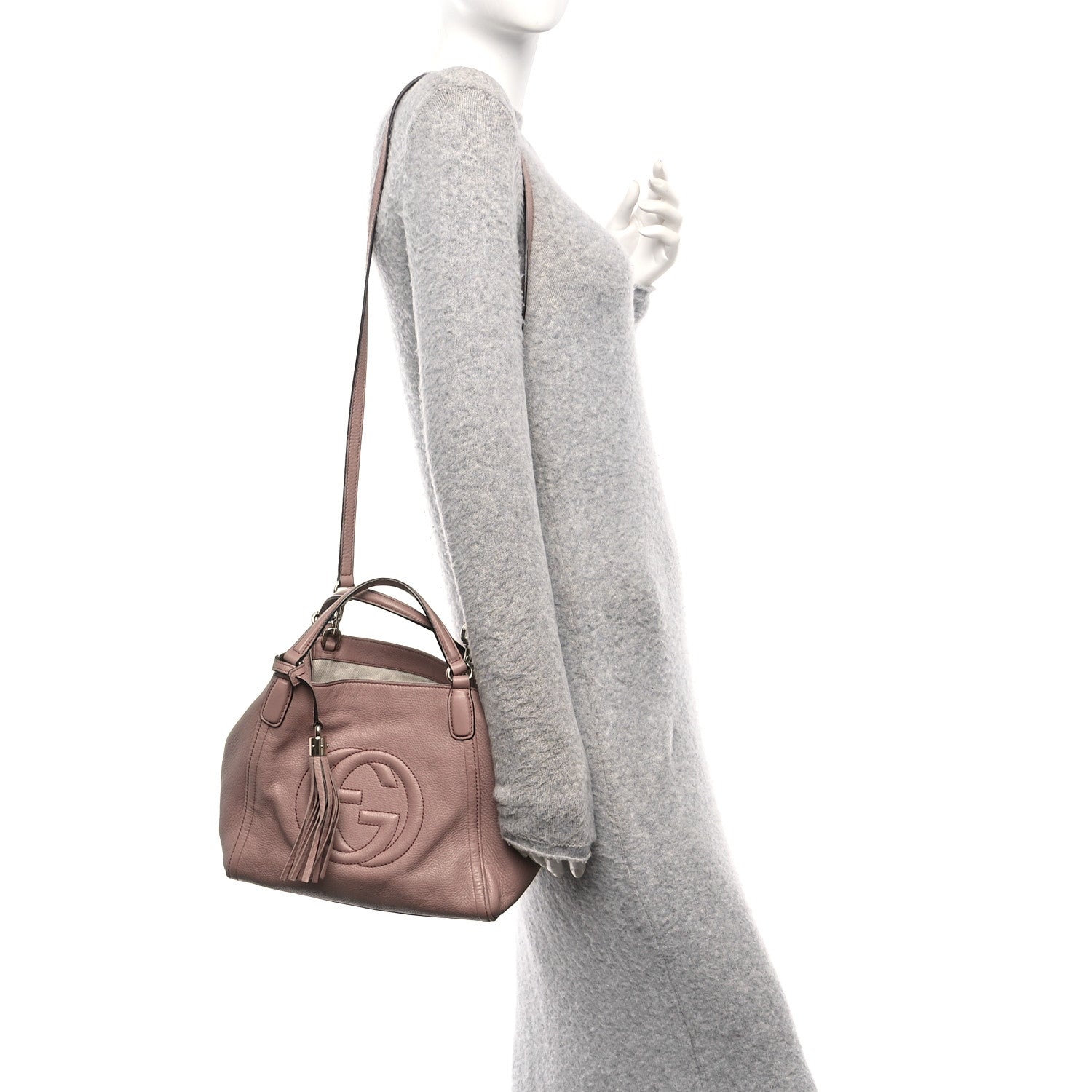 Gucci Pebbled Calfskin Small Soho Shoulder Bag Light Pink 2 of 12