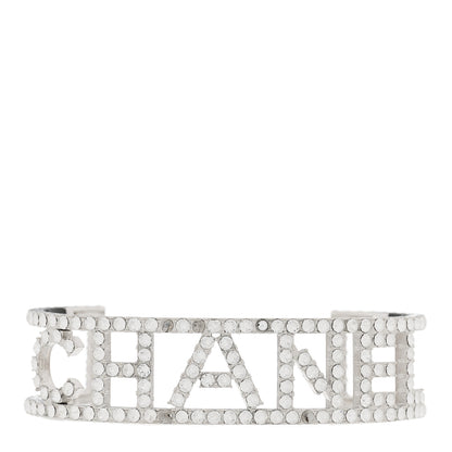 Chanel Crystal Logo Cuff Silver 1 of 5