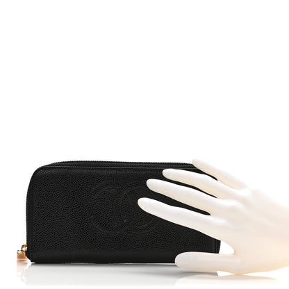 Chanel Caviar Large Timeless CC Zip Around Wallet Black 2 of 7