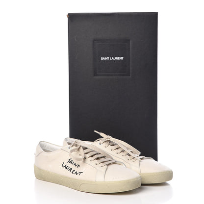 Saint Laurent Distressed Canvas Mens Elba Light Alpha Sigma Sneakers 40 Blanc Optique 9 of 9