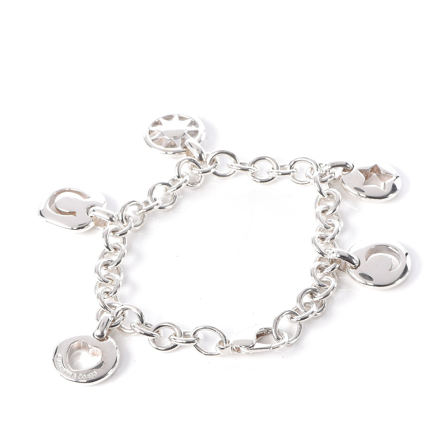 Sterling Silver Stencil Charm Bracelet