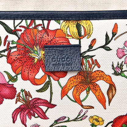 Gucci Canvas Large Flora Tote Navy Multicolor 5 of 9
